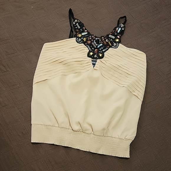 Silk BEBE Jeweled Top NWOT - Size XXS - Picture 1 of 8
